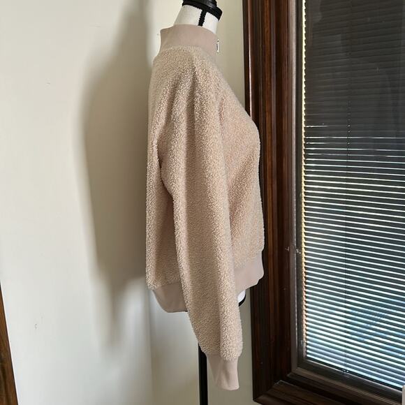 Topshop | Teddy Quarter Zip Cream Pullover Size 8 - Picture 7 of 14